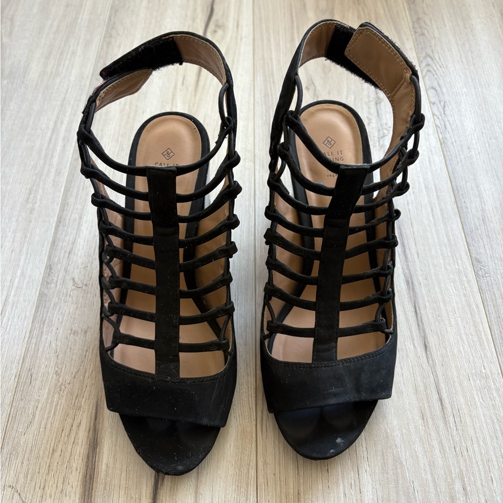 Black gladiator heels from call it spring